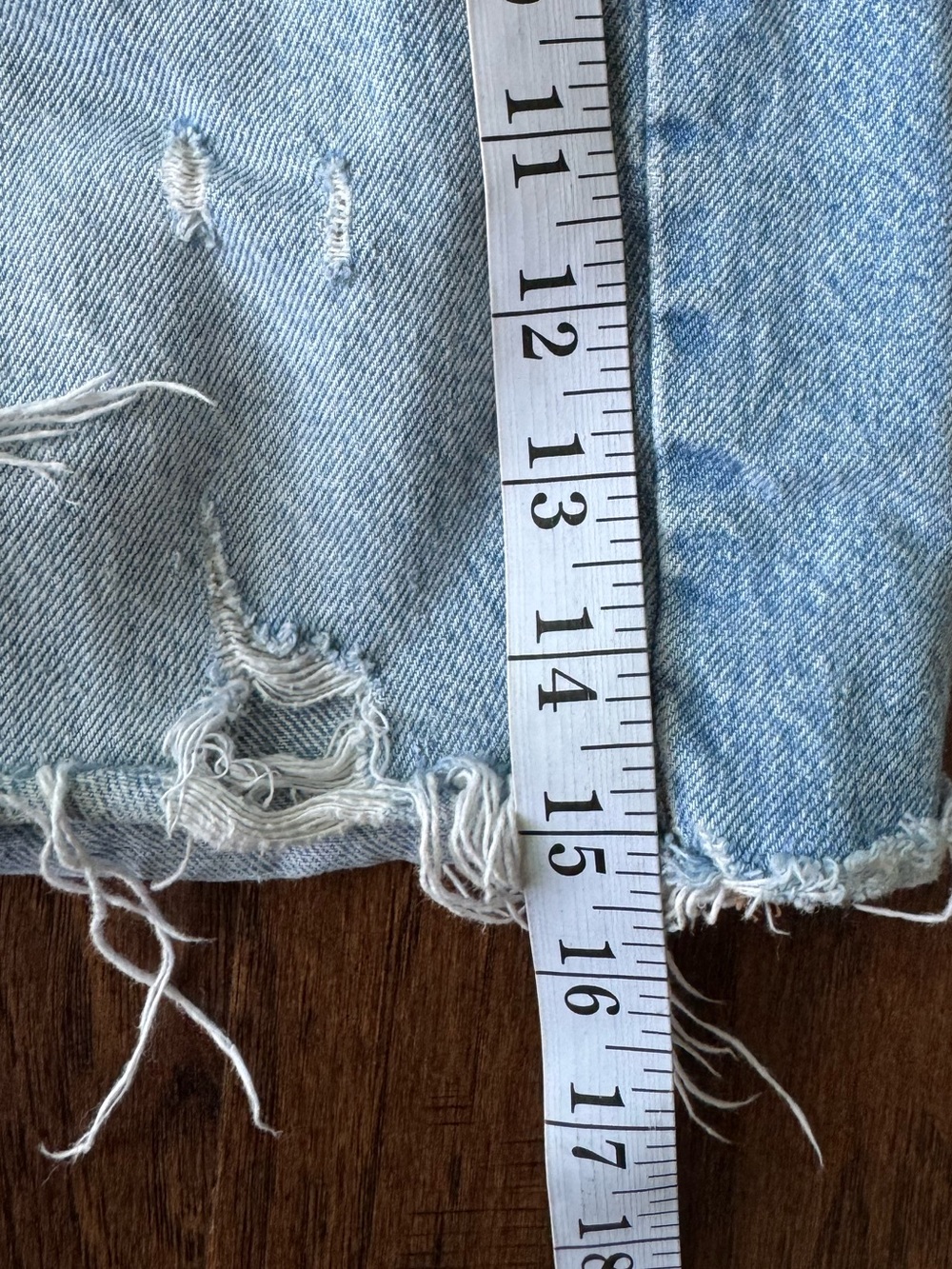 Zara Light Blue Distressed Denim Shorts Size 4 - Picture 4 of 7